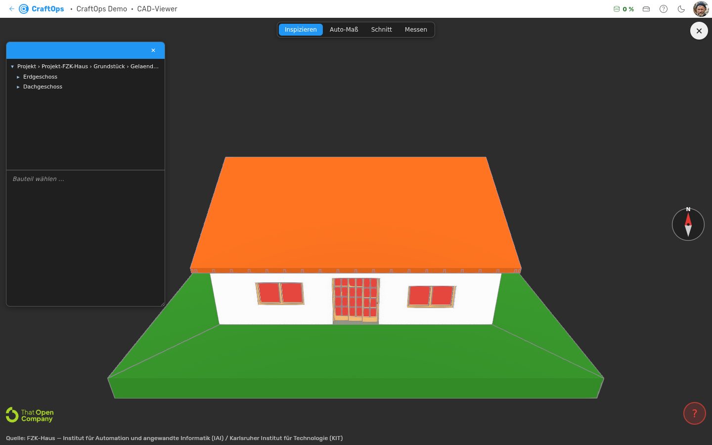 Bildschirm „CAD-Viewer“ im Demo-Betrieb
